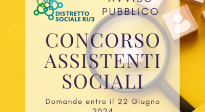 Online il concorso per l’assunzione di  tre Assistenti Sociali
