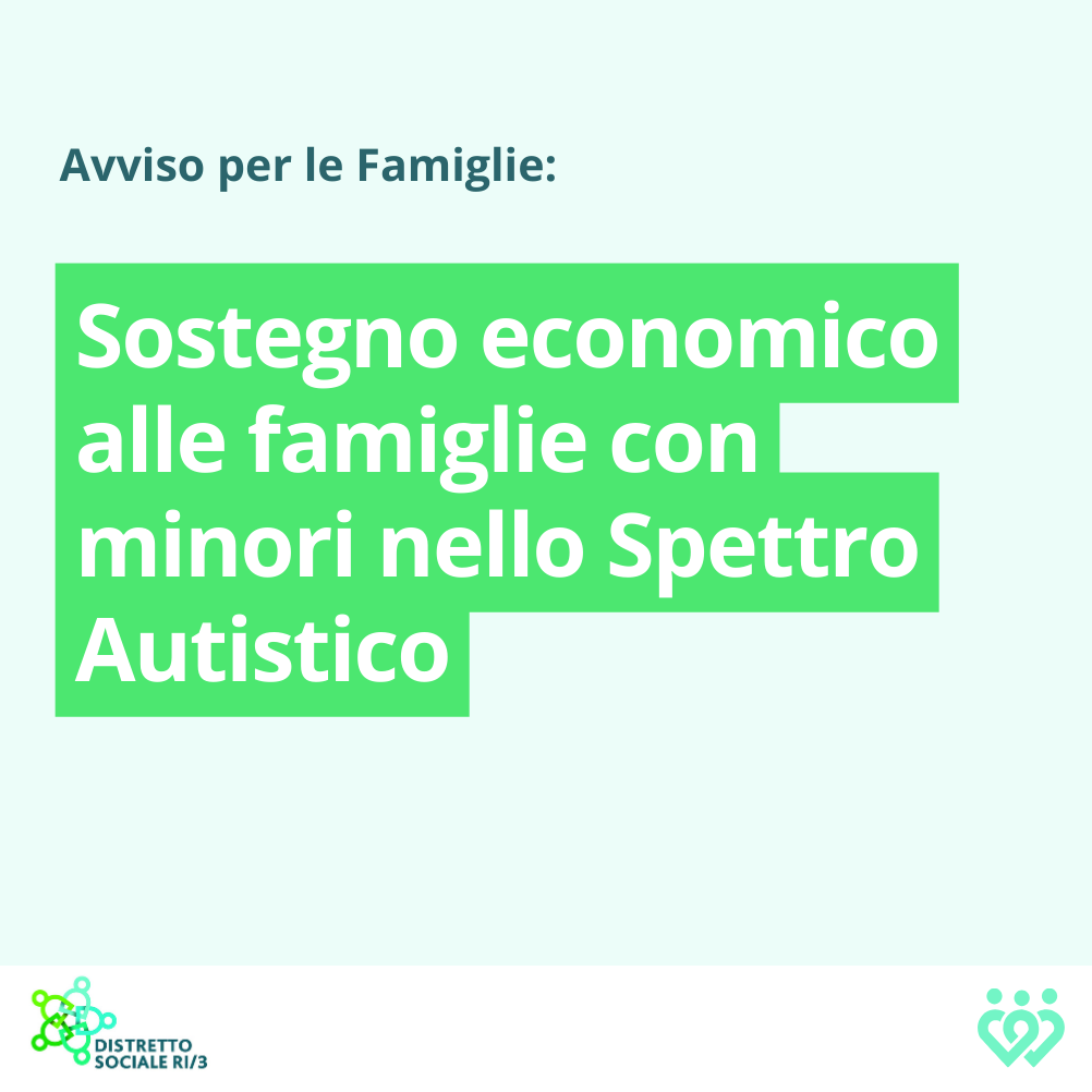 Sostegno economico alle famiglie con minori nello Spettro Autistico, domande entro il 30 Novembre 2024